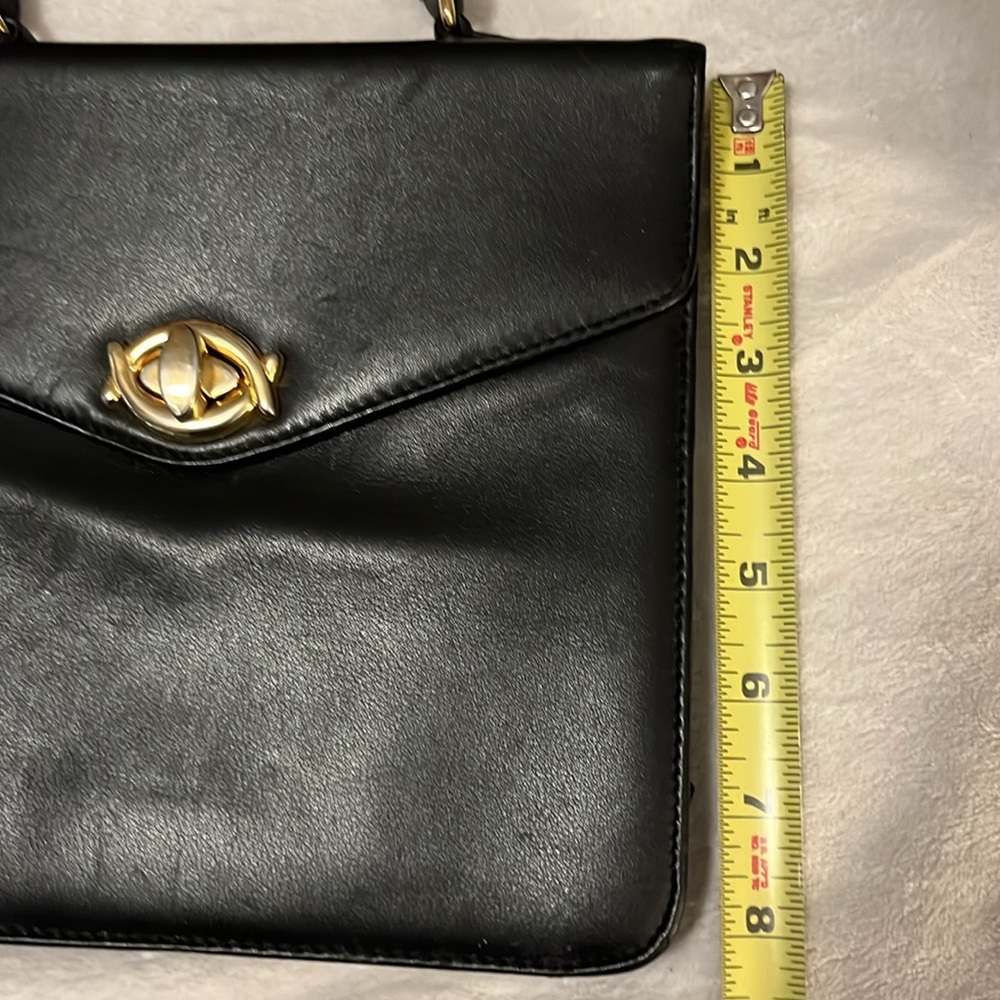 GIANII BERNINII Women’s Vintage Black Leather Clutch Bag Purse - Picture 9 of 11